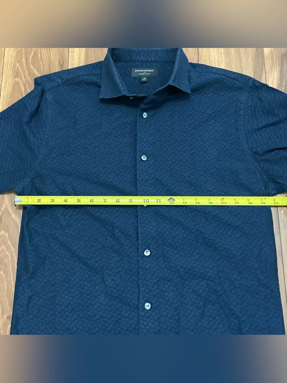 Banana Republic Mens Dress Shirt Dark Blue Medium Tailored Slim Fit Long Sleeve